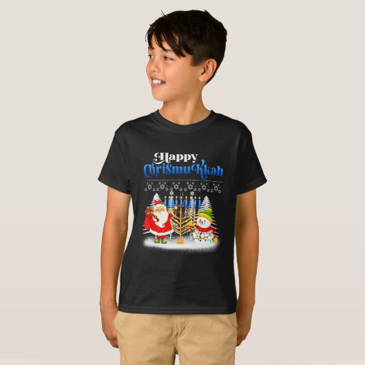 Happy Chrismukkah Jewish Christmas Hanukkah T-Shirt (Vorne ganz)