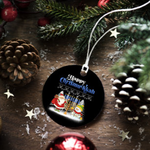 Happy Chrismukkah Jüdische Weihnachtszeit Hanukkah Geschenkanhänger
