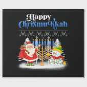 Happy Chrismukkah Jüdische Weihnachtszeit Hanukkah Geschenkpapier (Flach)