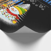 Happy Chrismukkah Jüdische Weihnachtszeit Hanukkah Geschenkpapier (Ecke)