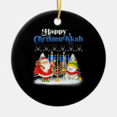 Happy Chrismukkah Jüdische Weihnachtszeit Hanukkah Keramik Ornament (Vorne)