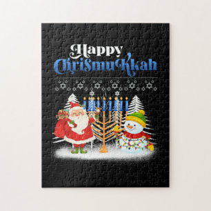 Happy Chrismukkah Jüdische Weihnachtszeit Hanukkah Puzzle