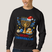 Happy Chrismukkah Jüdische Weihnachtszeit Hanukkah Sweatshirt (Vorderseite)