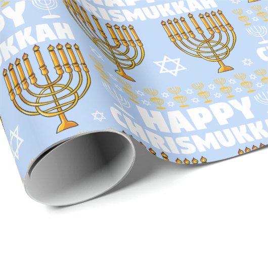 Happy Chrismukkah Menorah Geschenkpapier (Rolleneckpunkt)