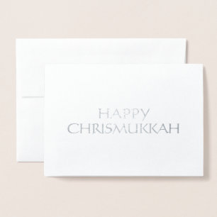 Happy Chrismukkah minimalistisch elegante schlicht Folienkarte