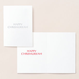 Happy Chrismukkah rot int Buchstaben - silber / go Folienkarte