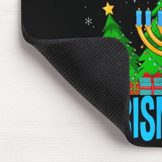 Happy Chrismukkah Santa Hat Christmas Hanukkah Sle Mousepad (Ecke)