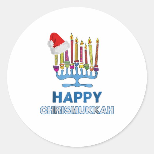 Happy ChrisMukkah Shirt Hanukkah T-Shirt Chanuka Runder Aufkleber (Vorderseite)