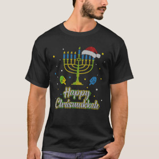 Happy Chrismukkah Ugly Hanukkah Sweater Weihnachte T-Shirt
