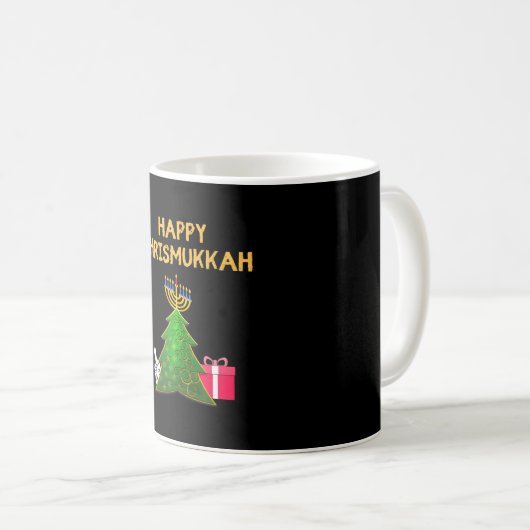 Happy Chrismukkah Weihnachtsbaum & Hanukkah Kaffeetasse (VorderseiteRechts)