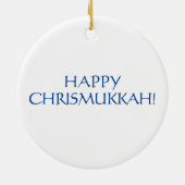 Happy Chrismukkah weiße Weihnachtsfeiertag Keramik Ornament (Hinten)