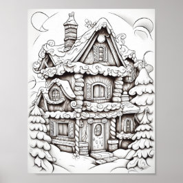 Happy Christmas Adult Coloring Poster