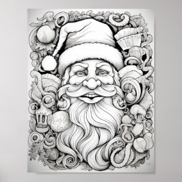 Happy Christmas Adult Coloring Poster