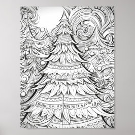 Happy Christmas Adult Coloring Poster