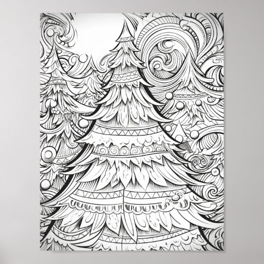 Happy Christmas Adult Coloring Poster (Vorne)