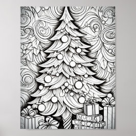 Happy Christmas Adult Coloring Poster