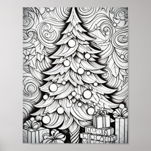 Happy Christmas Adult Coloring Poster