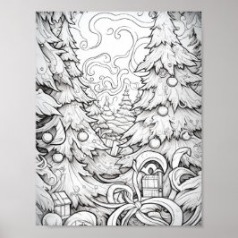Happy Christmas Adult Coloring Poster