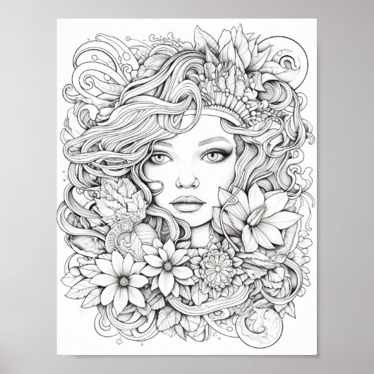 Happy Christmas Adult Coloring Poster (Vorne)