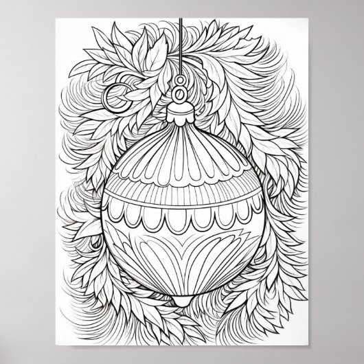 Happy Christmas Adult Coloring Poster (Vorne)