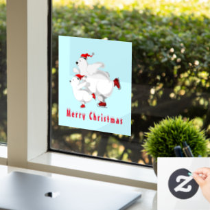 Happy Christmas Bear Window Cling Fensteraufkleber