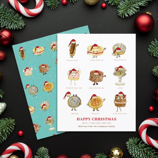 Happy Christmas Cake Dessert Cartoon Art Budget