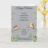 Happy Christmas Card Neighbors and Friends Karte (Gelbe Blume)