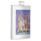 Happy Christmas Couple Gnomes Flask Flachmann (Rechts)