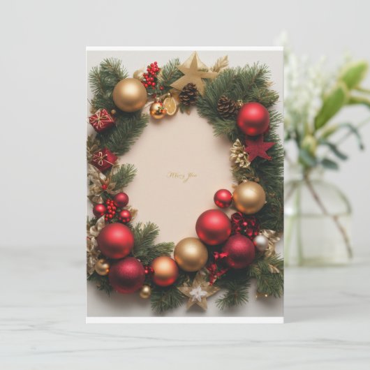 HAPPY CHRISTMAS DAY CARD EINLADUNG (Stehend Vorderseite)