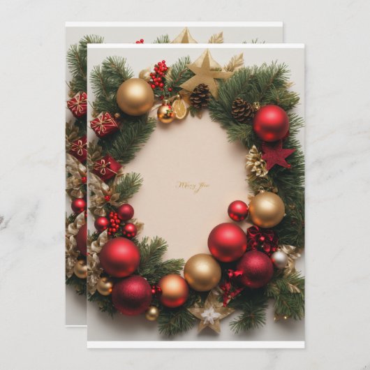 HAPPY CHRISTMAS DAY CARD EINLADUNG (Vorne/Hinten)