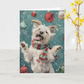 Happy Christmas Dog Karte (Gelbe Blume)