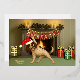Happy Christmas dog yoga  Folien Feiertagskarte