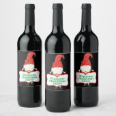 Happy Christmas Elf Custom Wine Label Weinetikett (Flaschen)