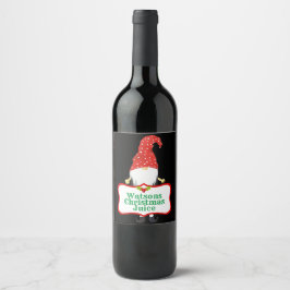 Happy Christmas Elf Custom Wine Label Weinetikett