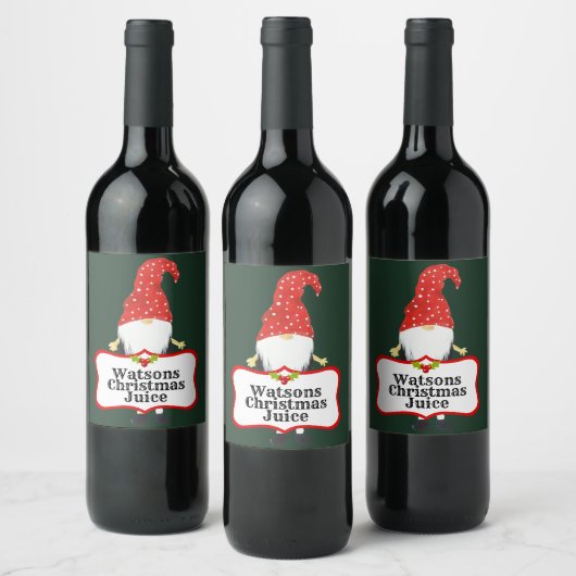 Happy Christmas Elf Custom Wine Label Weinetikett (Flaschen)