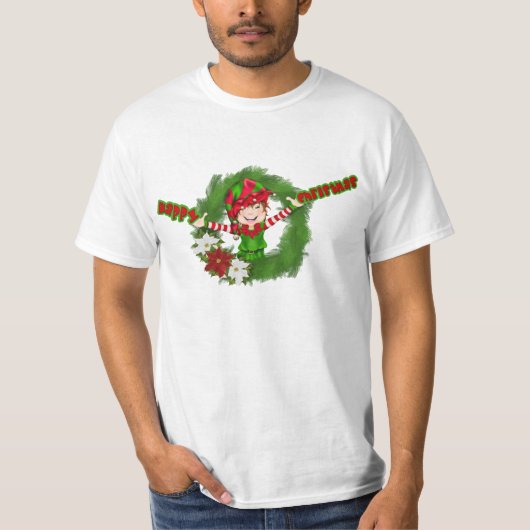 Happy Christmas Elf T-Shirt (Vorderseite)