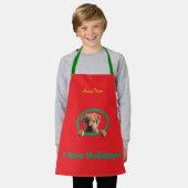 Happy Christmas Family-loviing Cutest Puppy Apron Schürze (Getragen)