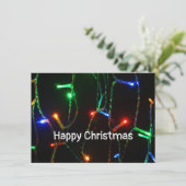 "Happy Christmas" farbenfrohe Lichtkarte (Stehend Vorderseite)