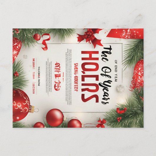 HAPPY CHRISTMAS FEIERTAGSPOSTKARTE (Vorderseite)