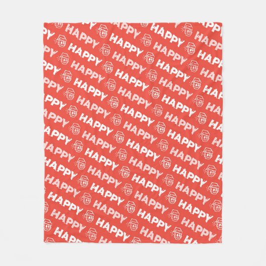 HAPPY Christmas Fleecedecke (Vorderseite)