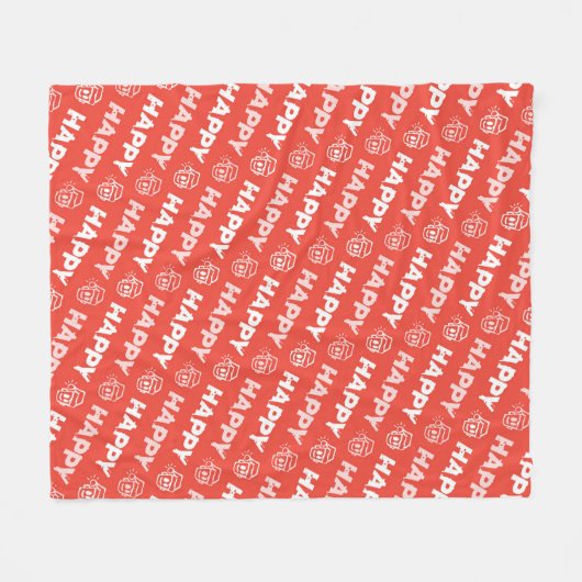 HAPPY Christmas Fleecedecke (Vorderseite (Horizontal))