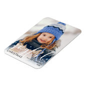 Happy Christmas Foto Modernes Drehbuch Freude Chic Magnet (Linke Seite)