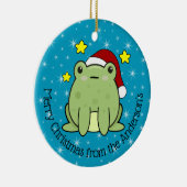 Happy Christmas Frog Personalisiert Keramik Ornament (Rechts)