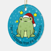 Happy Christmas Frog Personalisiert Keramik Ornament (Links)