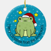 Happy Christmas Frog Personalisiert Keramik Ornament (Hinten)