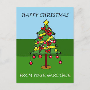 Happy Christmas from Your Gardener Feiertagspostkarte