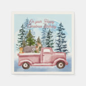 Happy Christmas Geburtstag Serviette (Vorderseite)