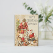 Happy Christmas Geburtstag Weihnachtsmann | Postkarte (Stehend Vorderseite)