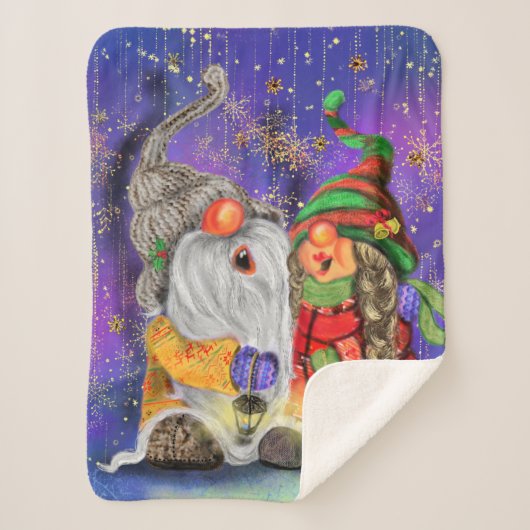 Happy Christmas Gnome Baby Sherpa Blanket Sherpadecke (Vorderseite)