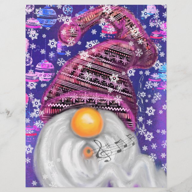Happy Christmas Gnome Letterhead Briefbogen (Rückseite)